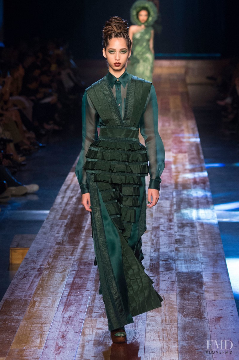 Yasmin Wijnaldum featured in  the Jean Paul Gaultier Haute Couture fashion show for Autumn/Winter 2016