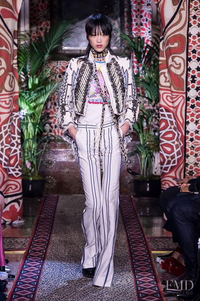 So Ra Choi featured in  the Roberto Cavalli fashion show for Spring/Summer 2017