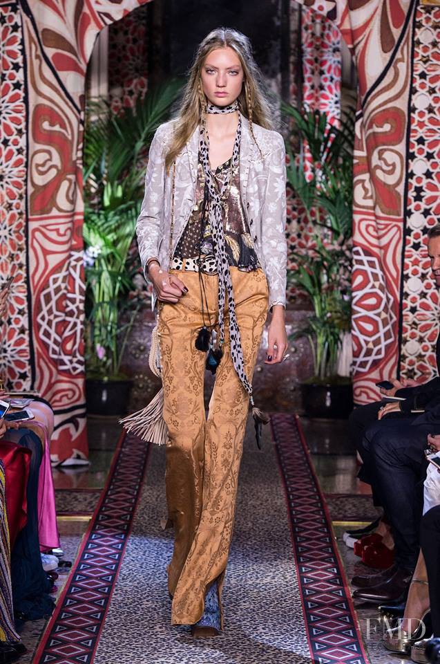 Susanne Knipper featured in  the Roberto Cavalli fashion show for Spring/Summer 2017