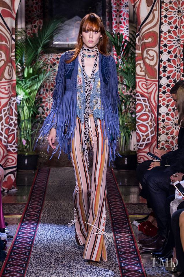 Kiki Willems featured in  the Roberto Cavalli fashion show for Spring/Summer 2017