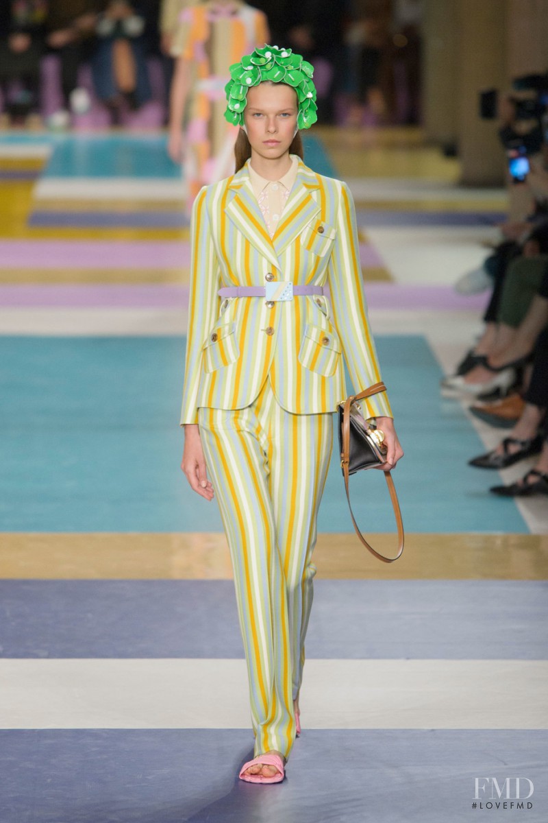 Giedre Sekstelyte featured in  the Miu Miu fashion show for Spring/Summer 2017