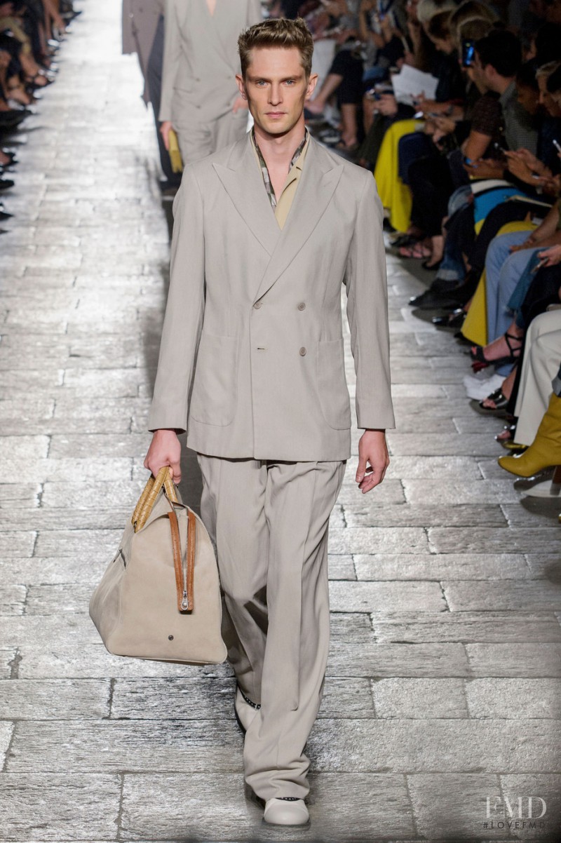 Mathias Lauridsen featured in  the Bottega Veneta fashion show for Spring/Summer 2017