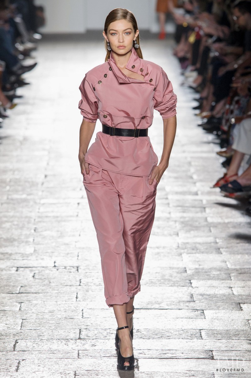 Gigi Hadid featured in  the Bottega Veneta fashion show for Spring/Summer 2017