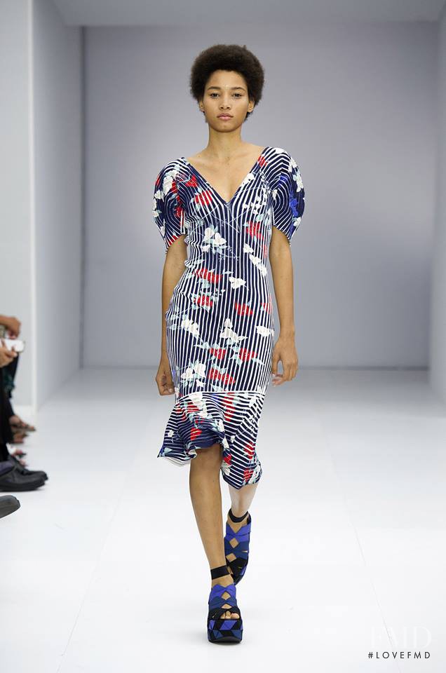 Lineisy Montero featured in  the Salvatore Ferragamo fashion show for Spring/Summer 2017