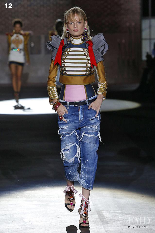 Hanne Gaby Odiele featured in  the DSquared2 fashion show for Spring/Summer 2017