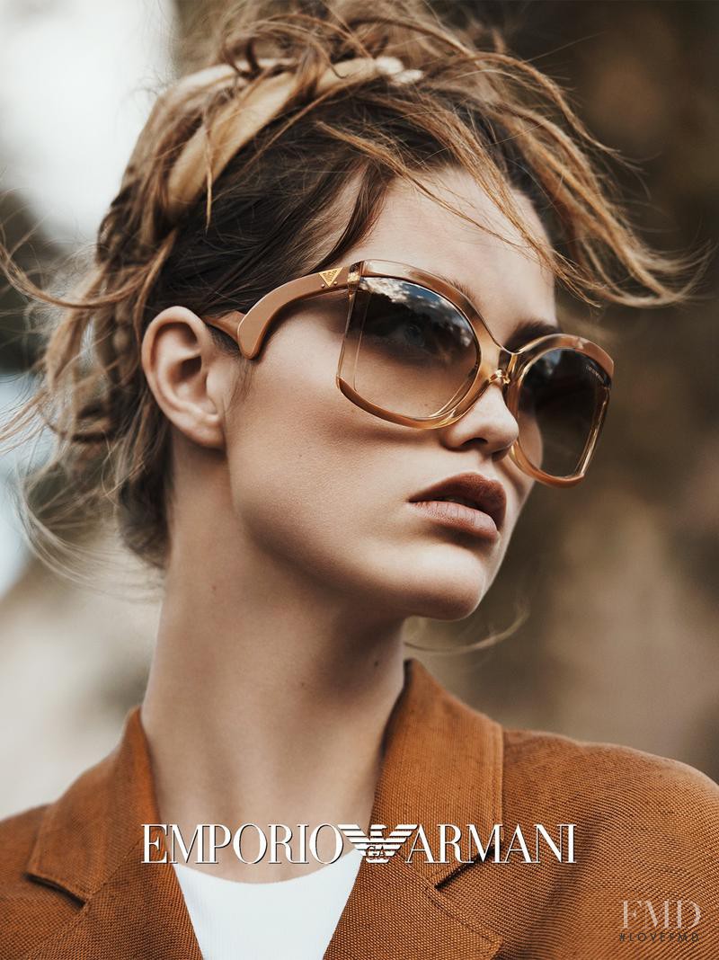 Luna Bijl featured in  the Emporio Armani Eyewear advertisement for Spring/Summer 2016