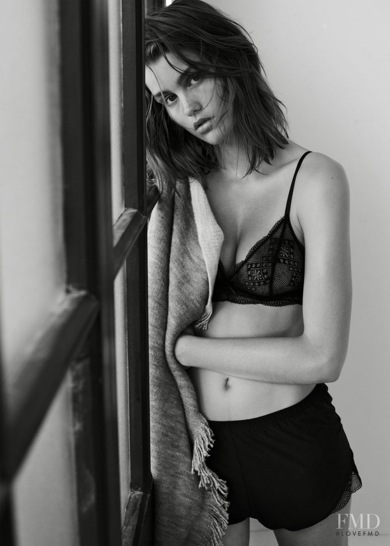 Luna Bijl featured in  the Mango Lingerie lookbook for Autumn/Winter 2016