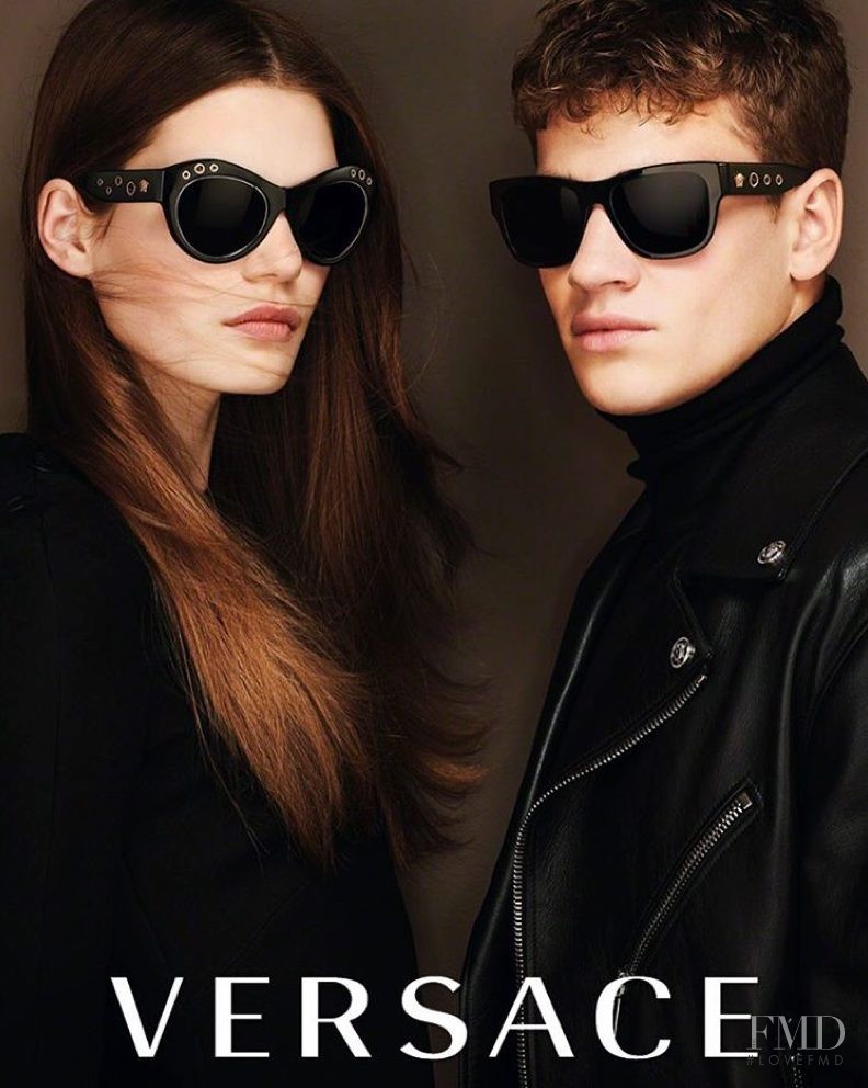 Sophie Rask featured in  the Versace Accessories Eyewear advertisement for Autumn/Winter 2016