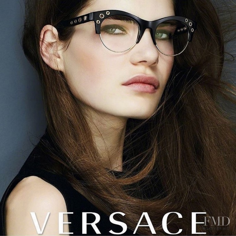 Sophie Rask featured in  the Versace Accessories Eyewear advertisement for Autumn/Winter 2016