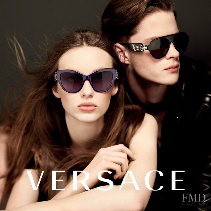 Ala Sekula featured in  the Versace Accessories Eyewear advertisement for Autumn/Winter 2016