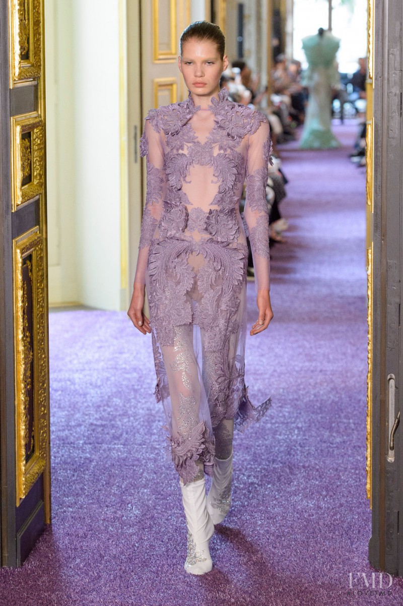 Sophie Rask featured in  the Francesco Scognamiglio fashion show for Autumn/Winter 2016
