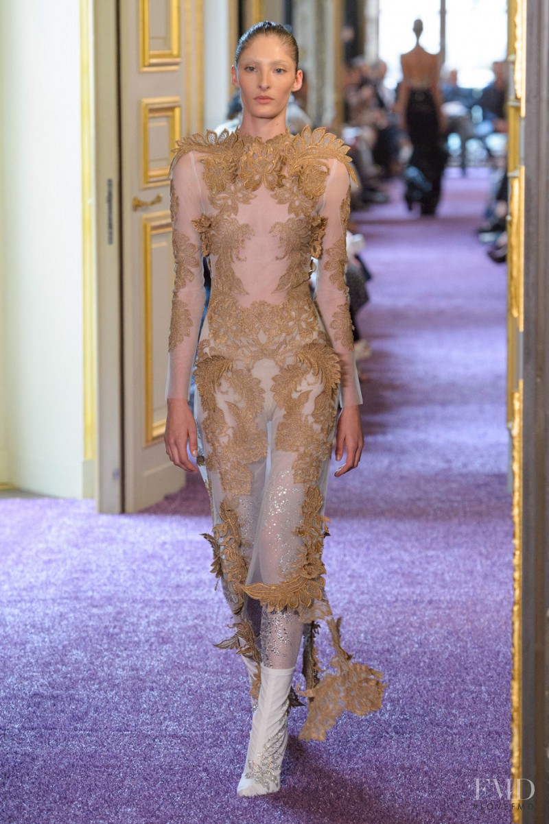 Annie Tice featured in  the Francesco Scognamiglio fashion show for Autumn/Winter 2016