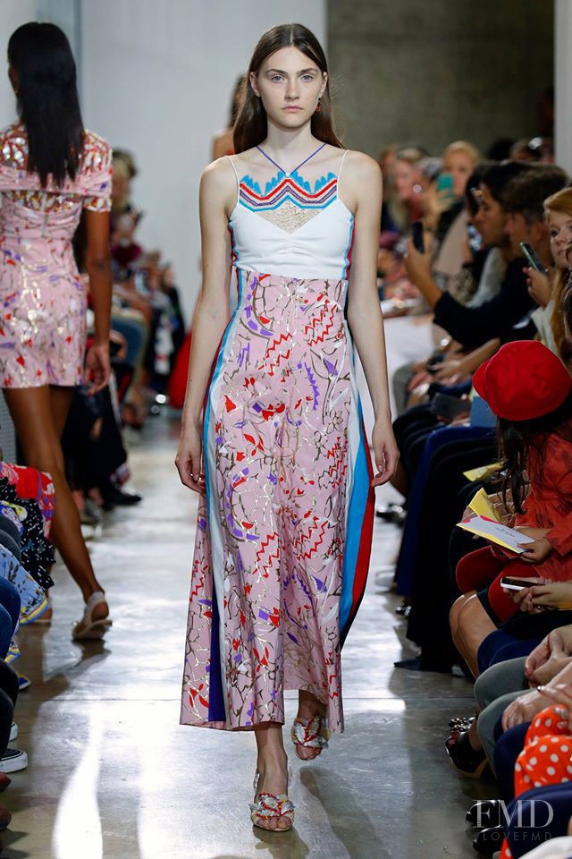 Emily Hall featured in  the Peter Pilotto fashion show for Spring/Summer 2017