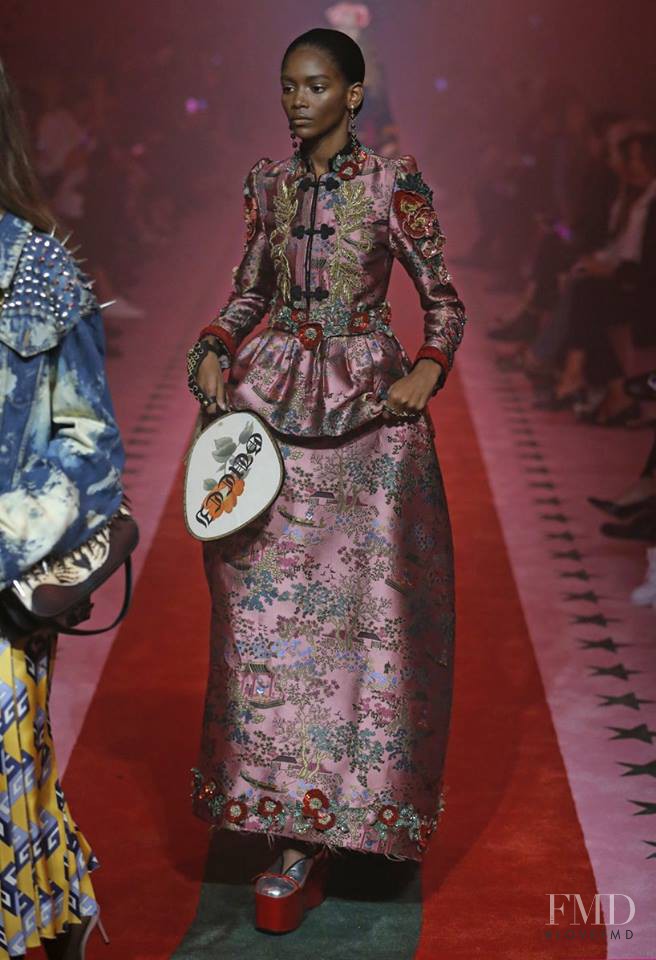 Elibeidy Dani featured in  the Gucci fashion show for Spring/Summer 2017