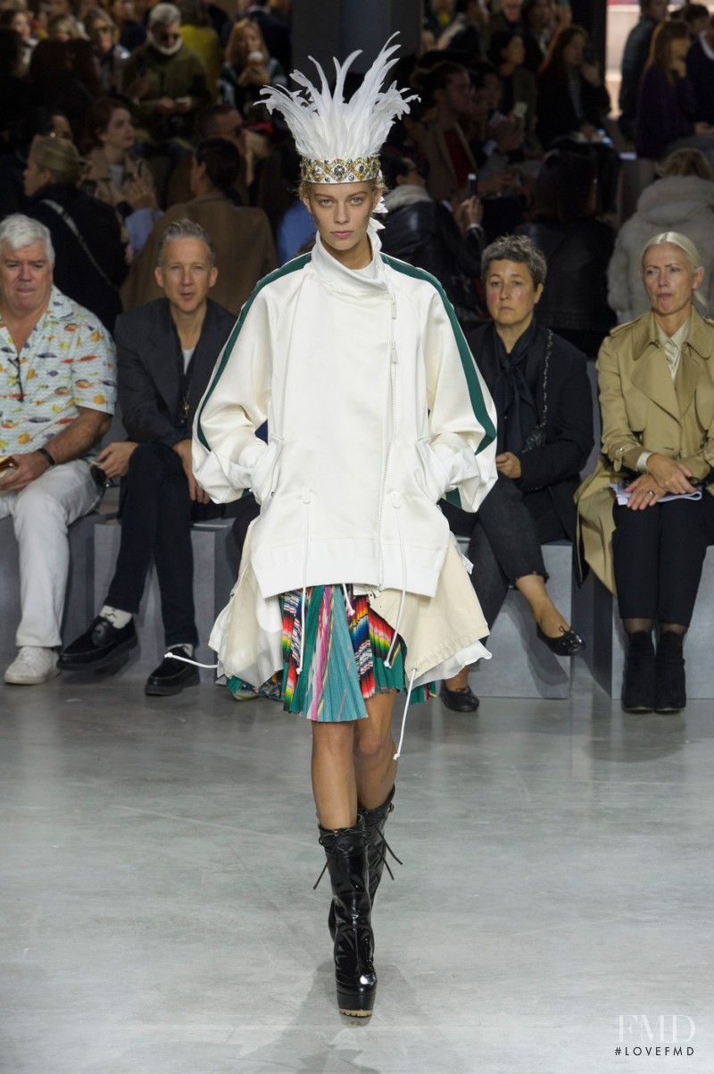 Lexi Boling featured in  the Sacai fashion show for Spring/Summer 2017