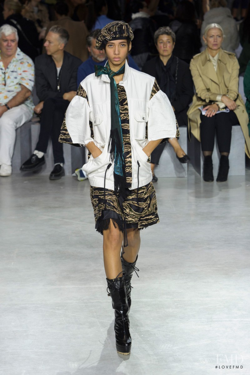 Yasmin Wijnaldum featured in  the Sacai fashion show for Spring/Summer 2017