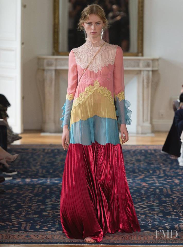 Rianne Van Rompaey featured in  the Valentino fashion show for Spring/Summer 2017