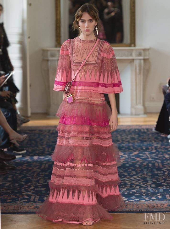 Teddy Quinlivan featured in  the Valentino fashion show for Spring/Summer 2017