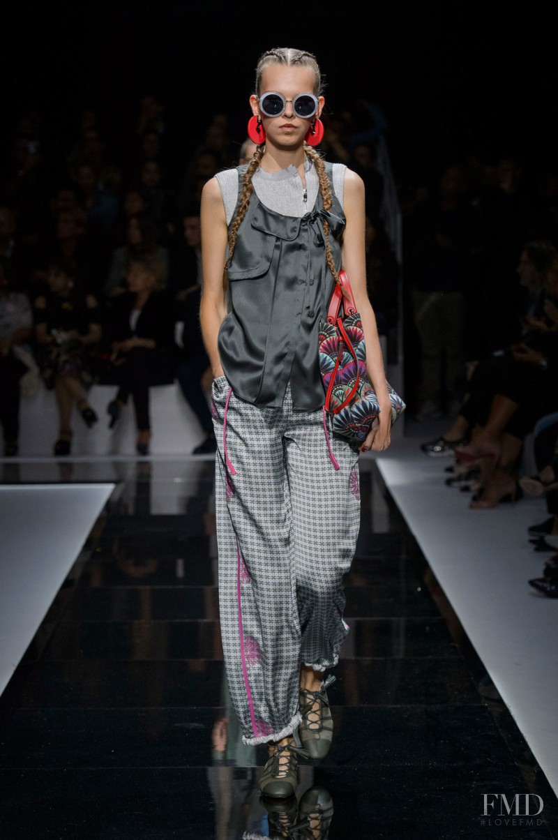 Giedre Sekstelyte featured in  the Emporio Armani fashion show for Spring/Summer 2017