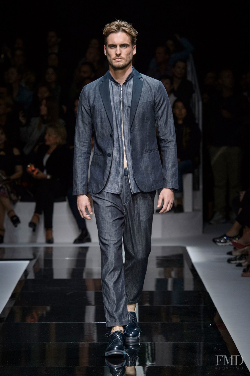 Maxime Daunay featured in  the Emporio Armani fashion show for Spring/Summer 2017
