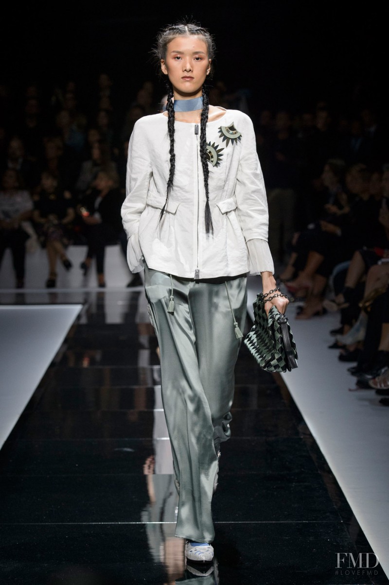 Hui Hui Ma featured in  the Emporio Armani fashion show for Spring/Summer 2017