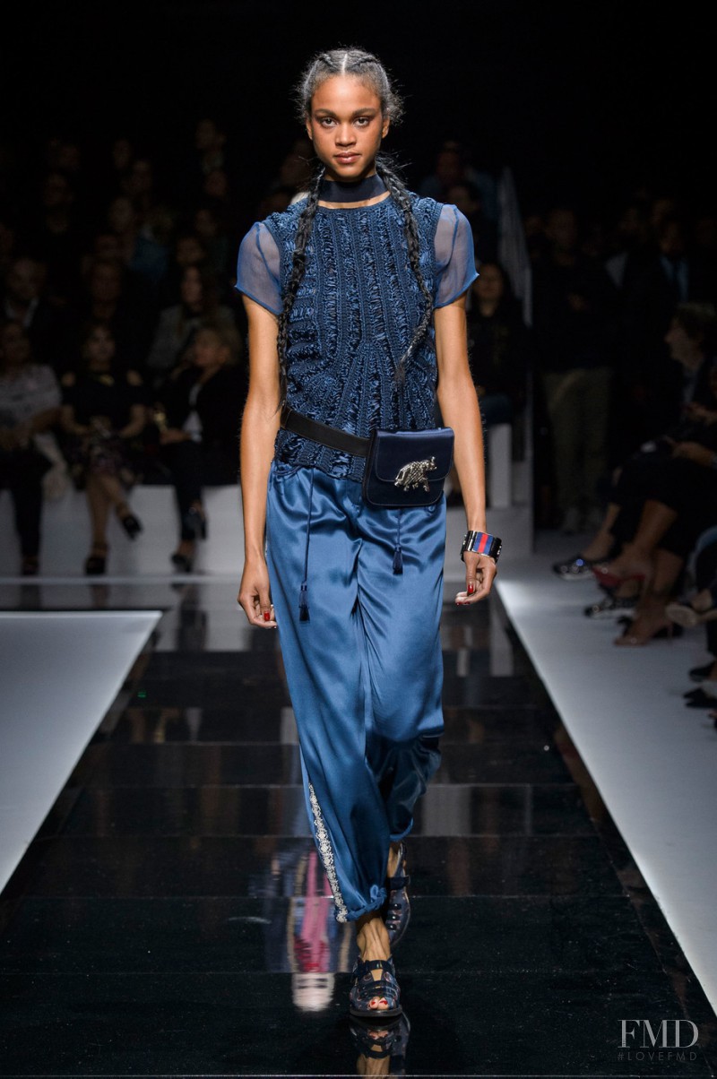 Melanie Engel featured in  the Emporio Armani fashion show for Spring/Summer 2017