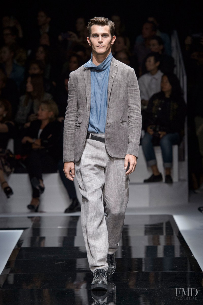 Vincent Lacrocq featured in  the Emporio Armani fashion show for Spring/Summer 2017