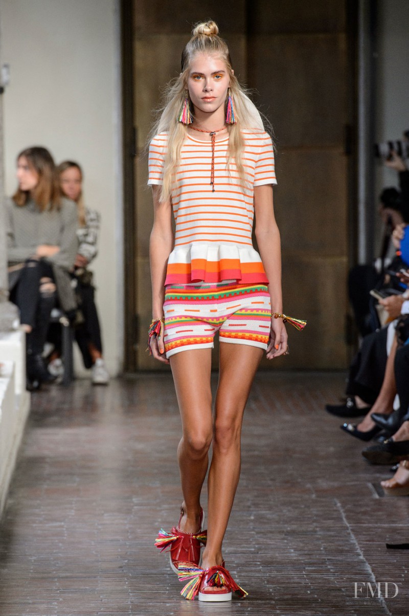 Barbara Egholm featured in  the be Blumarine fashion show for Spring/Summer 2017