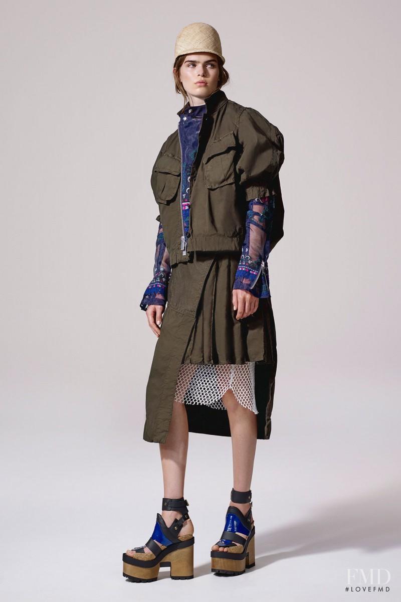 Sandra Schmidt featured in  the Sacai fashion show for Resort 2017