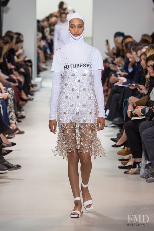 Selena Forrest featured in  the Paco Rabanne fashion show for Spring/Summer 2017