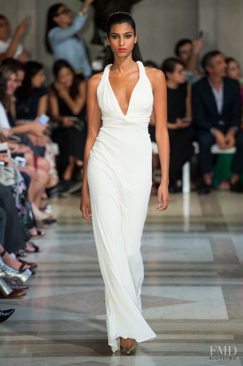 Imaan Hammam featured in  the Carolina Herrera fashion show for Spring/Summer 2017