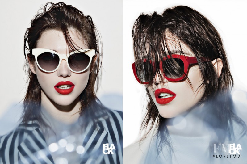 Daisy Lowe featured in  the Black Eyewear advertisement for Spring/Summer 2015