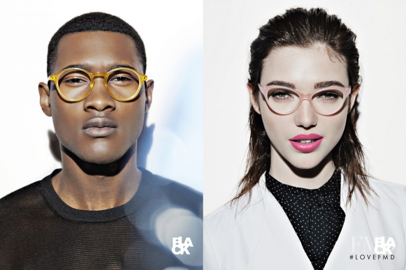 Daisy Lowe featured in  the Black Eyewear advertisement for Spring/Summer 2015