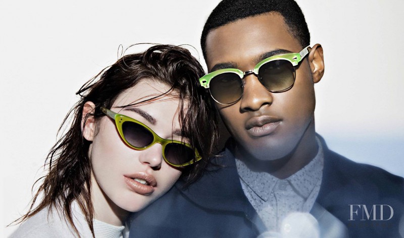 Daisy Lowe featured in  the Black Eyewear advertisement for Spring/Summer 2015