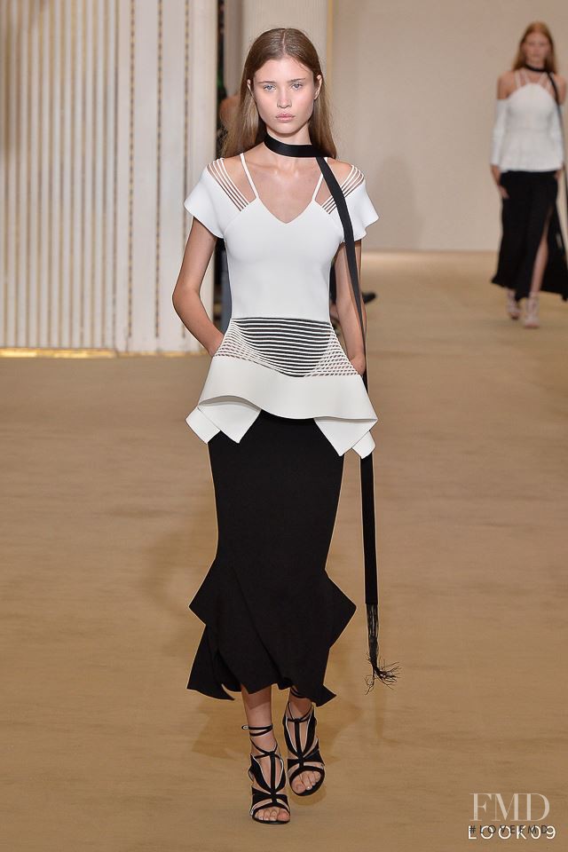 Victoria Kosenkova featured in  the Roland Mouret fashion show for Spring/Summer 2017