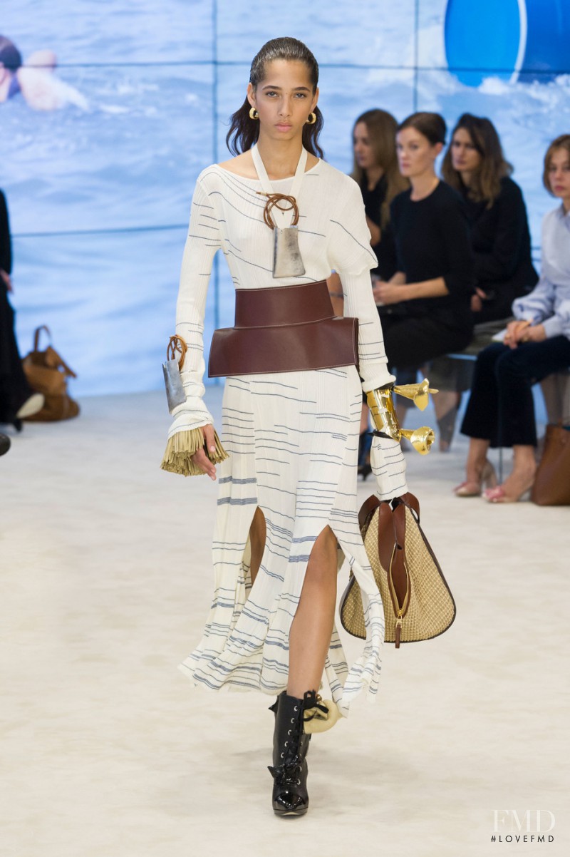 Yasmin Wijnaldum featured in  the Loewe fashion show for Spring/Summer 2017