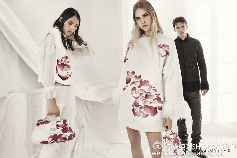 Luping Wang featured in  the Shiatzy Chen advertisement for Autumn/Winter 2015