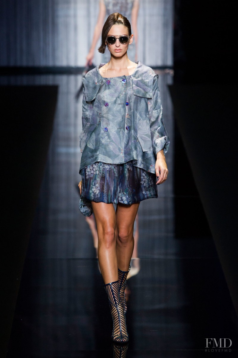 Georgina Stojiljkovic featured in  the Giorgio Armani fashion show for Spring/Summer 2017