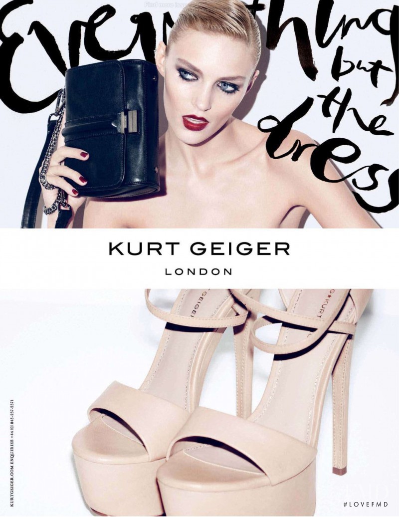 Anja Rubik featured in  the Kurt Geiger advertisement for Spring/Summer 2013