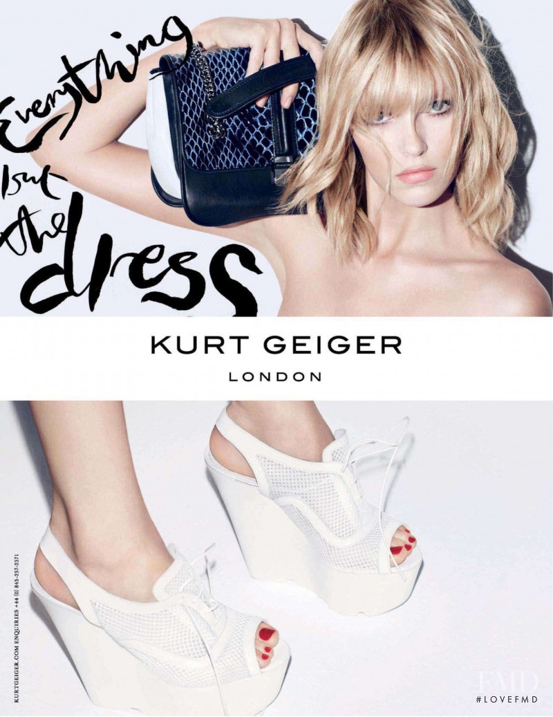 Anja Rubik featured in  the Kurt Geiger advertisement for Spring/Summer 2013