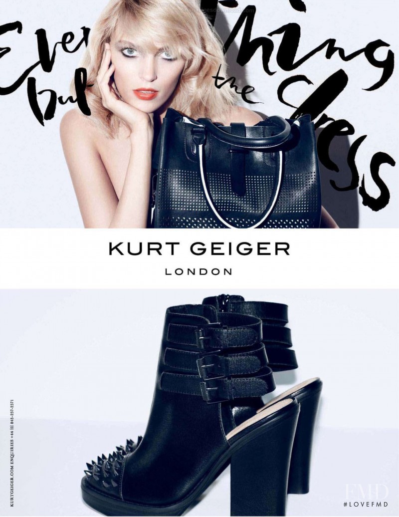 Anja Rubik featured in  the Kurt Geiger advertisement for Spring/Summer 2013