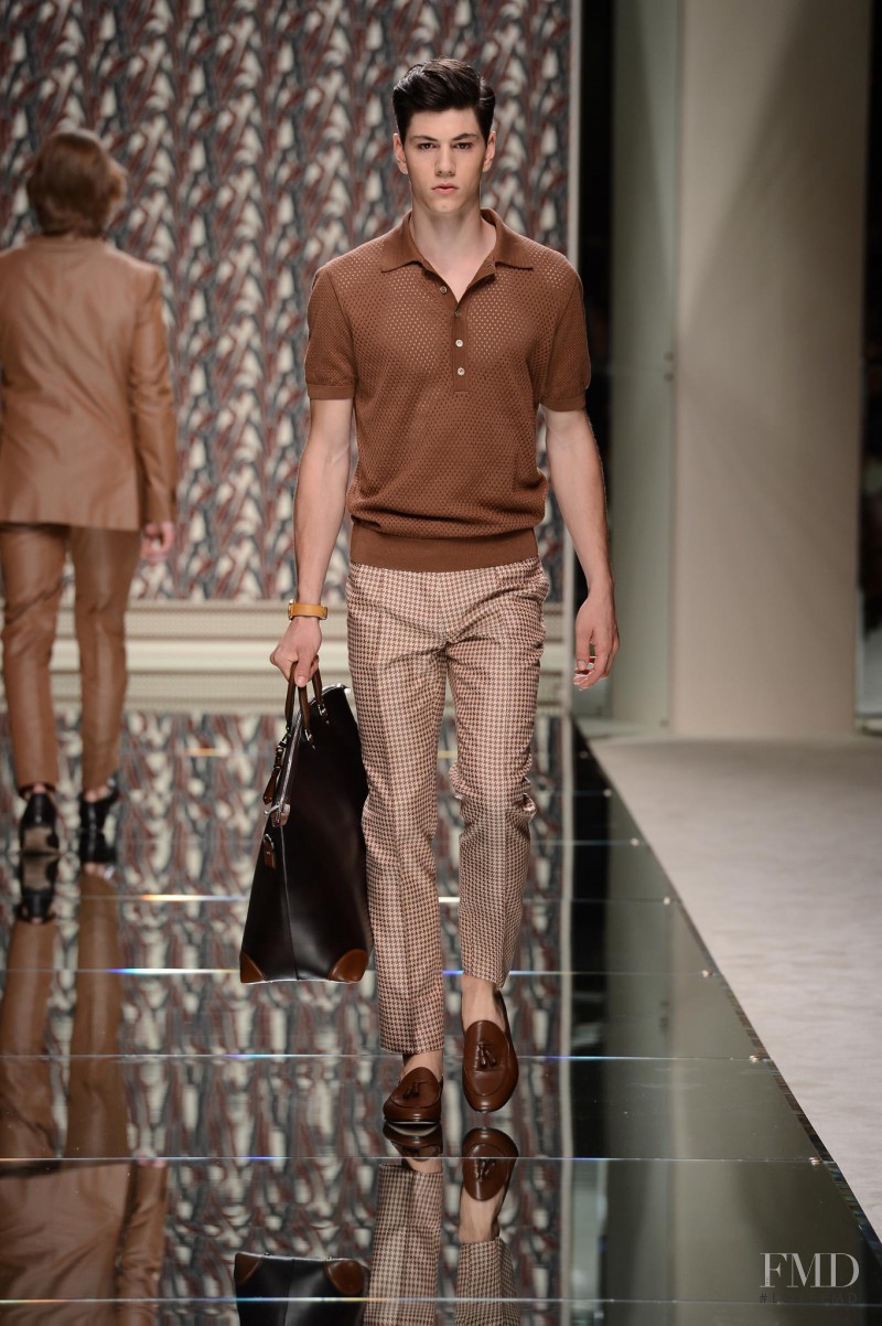 Simone Nobili featured in  the Ermenegildo Zegna fashion show for Spring/Summer 2013