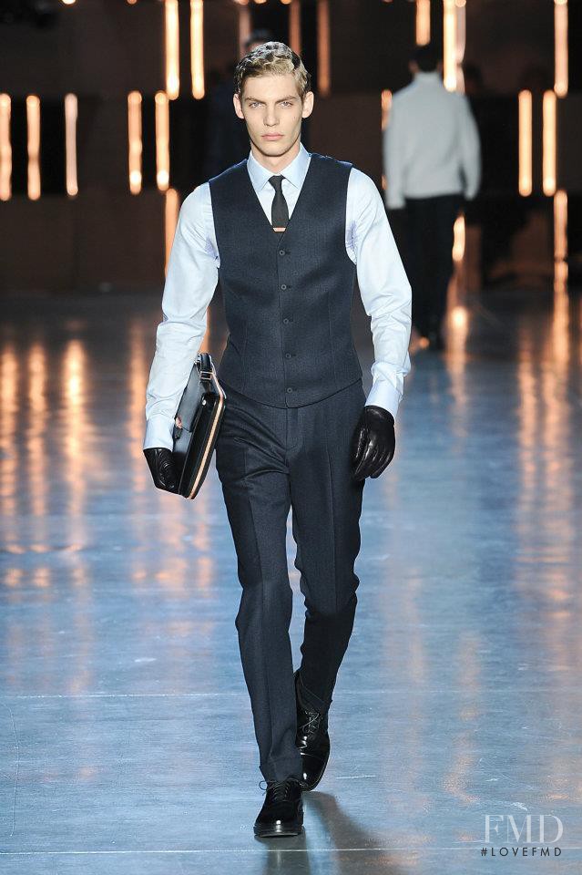 Baptiste Radufe featured in  the ZZegna fashion show for Autumn/Winter 2012