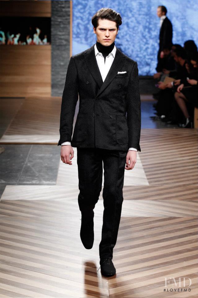 Arthur Daniyarov featured in  the Ermenegildo Zegna fashion show for Autumn/Winter 2012