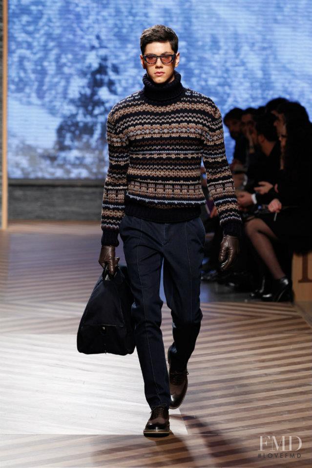 Simone Nobili featured in  the Ermenegildo Zegna fashion show for Autumn/Winter 2012