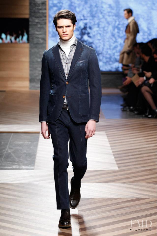 Arthur Daniyarov featured in  the Ermenegildo Zegna fashion show for Autumn/Winter 2012