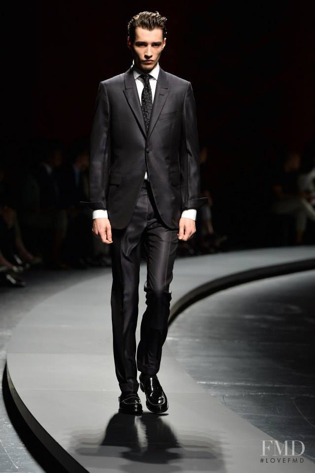 Adrien Sahores featured in  the Ermenegildo Zegna fashion show for Spring/Summer 2014
