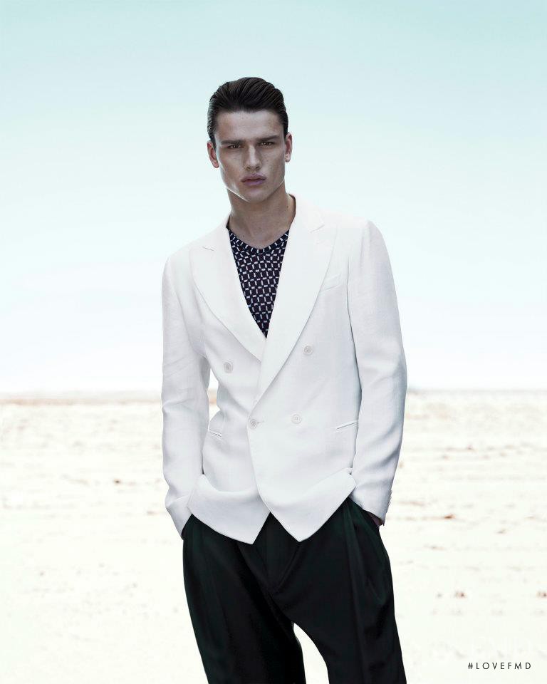 Simon Nessman featured in  the Giorgio Armani advertisement for Spring/Summer 2012