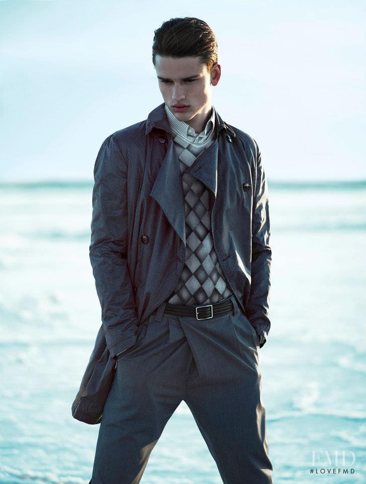 Simon Nessman featured in  the Giorgio Armani advertisement for Spring/Summer 2012