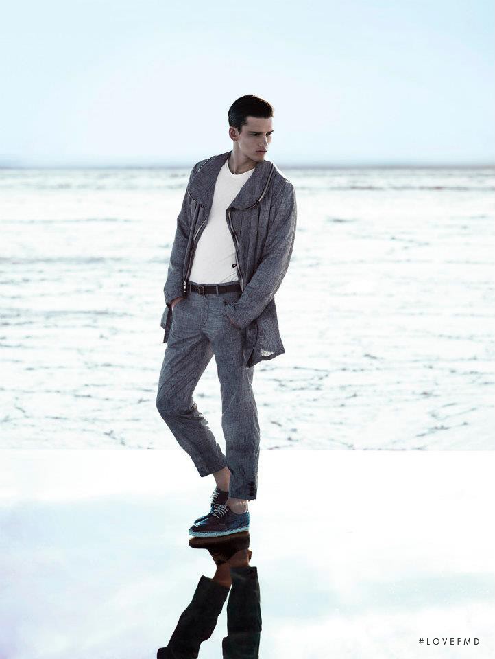 Simon Nessman featured in  the Giorgio Armani advertisement for Spring/Summer 2012